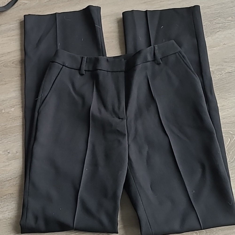 Etro Size 42 Black Bootcut Wool Dress Pants